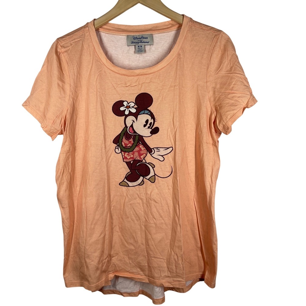 Disney Parks Tommy Bahama Minnie Mouse Hula Peach T-Shirt Womens Medium